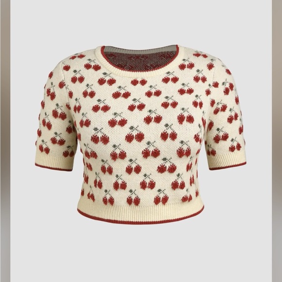 Cider Cream and Red Floral Sweater - Picture 3 of 3